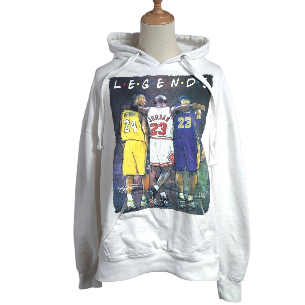 Isaacs Design Basketball Legends FRIENDS style Graphic White Hoodie